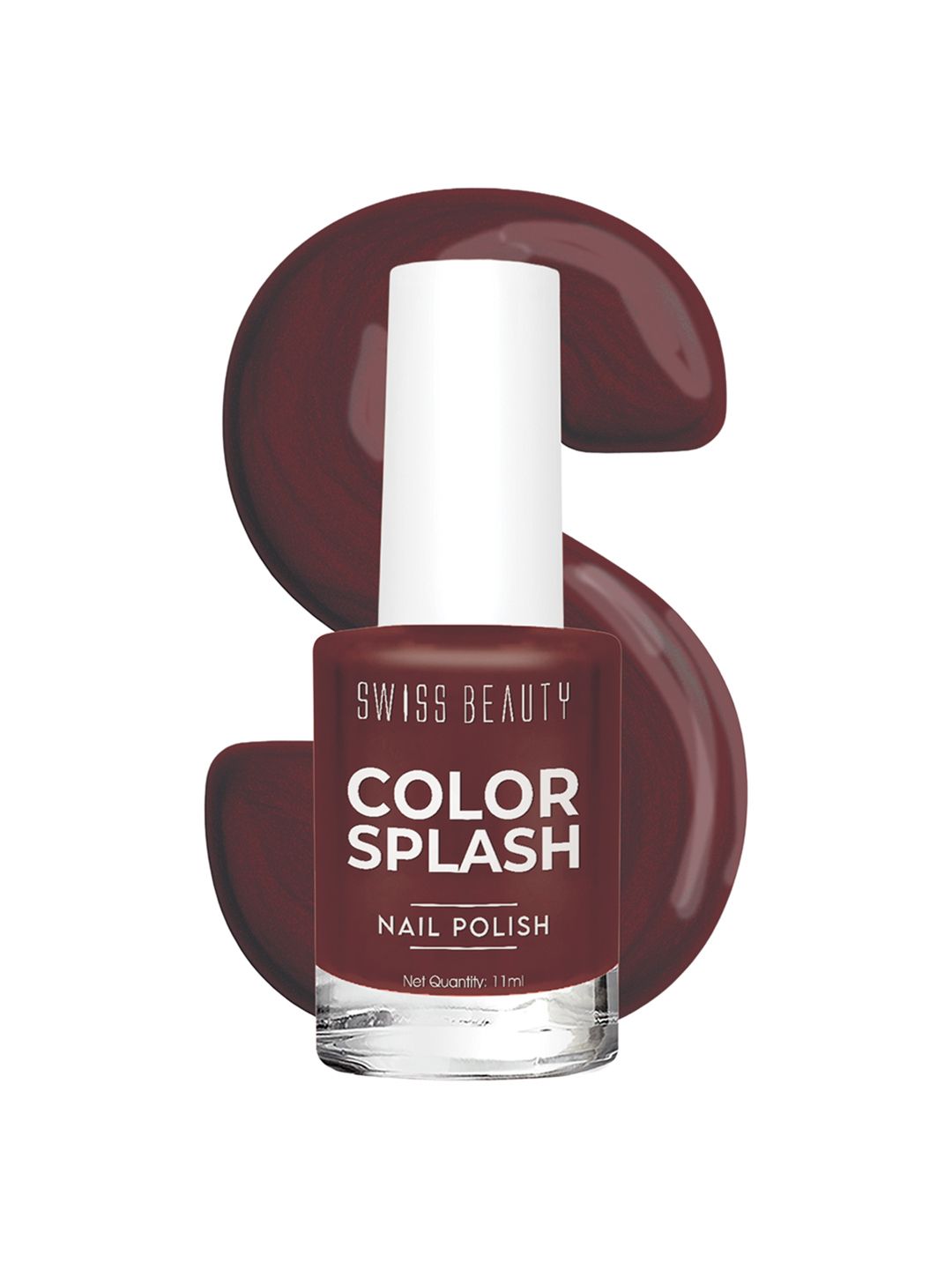 SWISS BEAUTY Color Splash Glossy Long-Lasting Nail Polish 11ml - Black Cherry Myntra sale