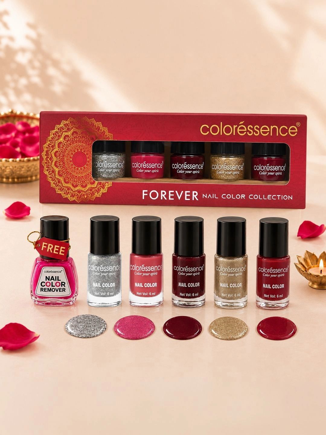 Coloressence Forever Quick Dry Nail Paint Kit With Bridal & Festive Shades - 6 ml each Myntra sale