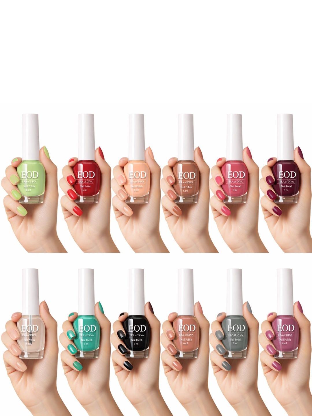 EOD Set Of 12 Era Of Diva Nail Polish- 6 ml Each Myntra sale