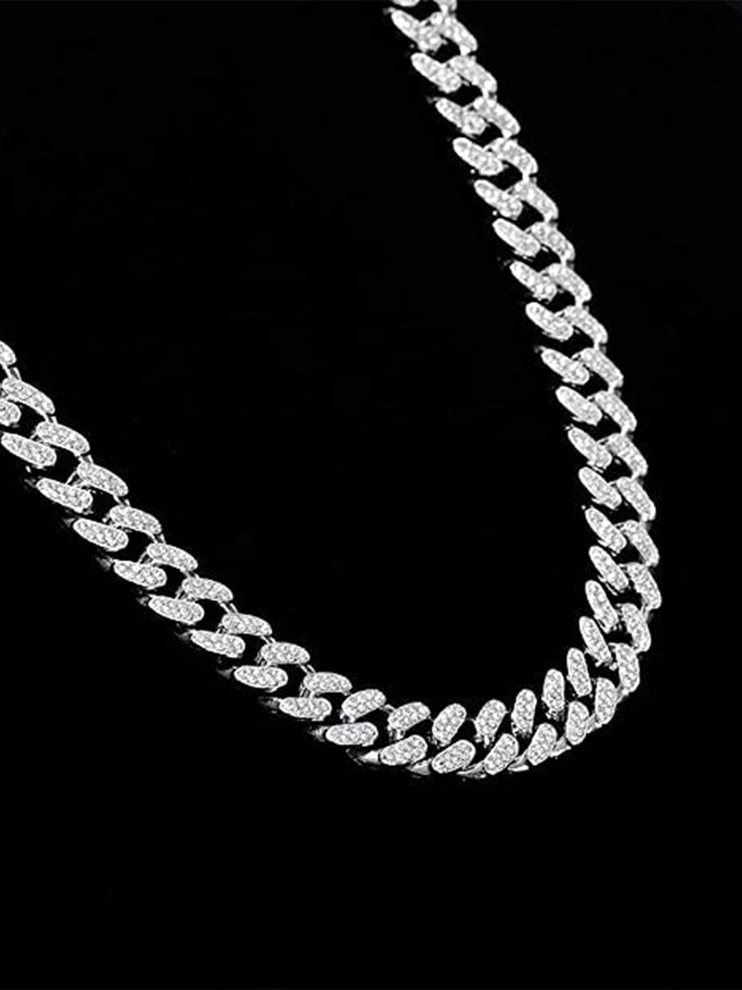 MEENAZ Men Silver-Plated CZ Studded Necklace Chain Myntra sale