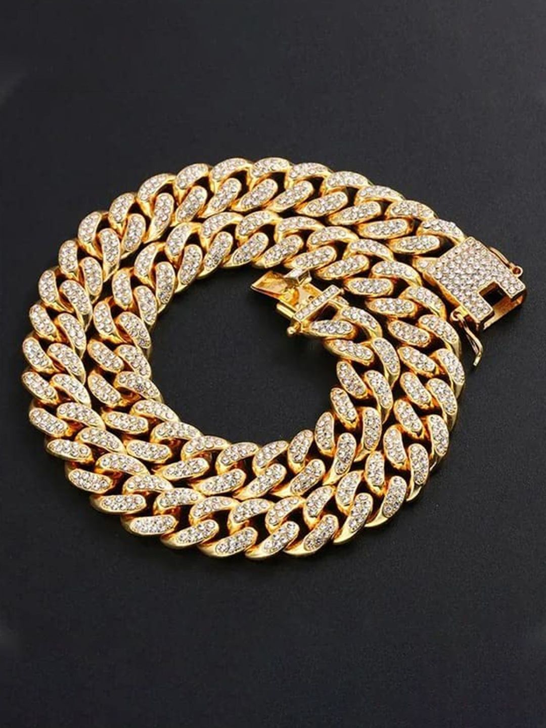 MEENAZ Men Gold-Plated CZ Studded Necklace Chain Myntra sale