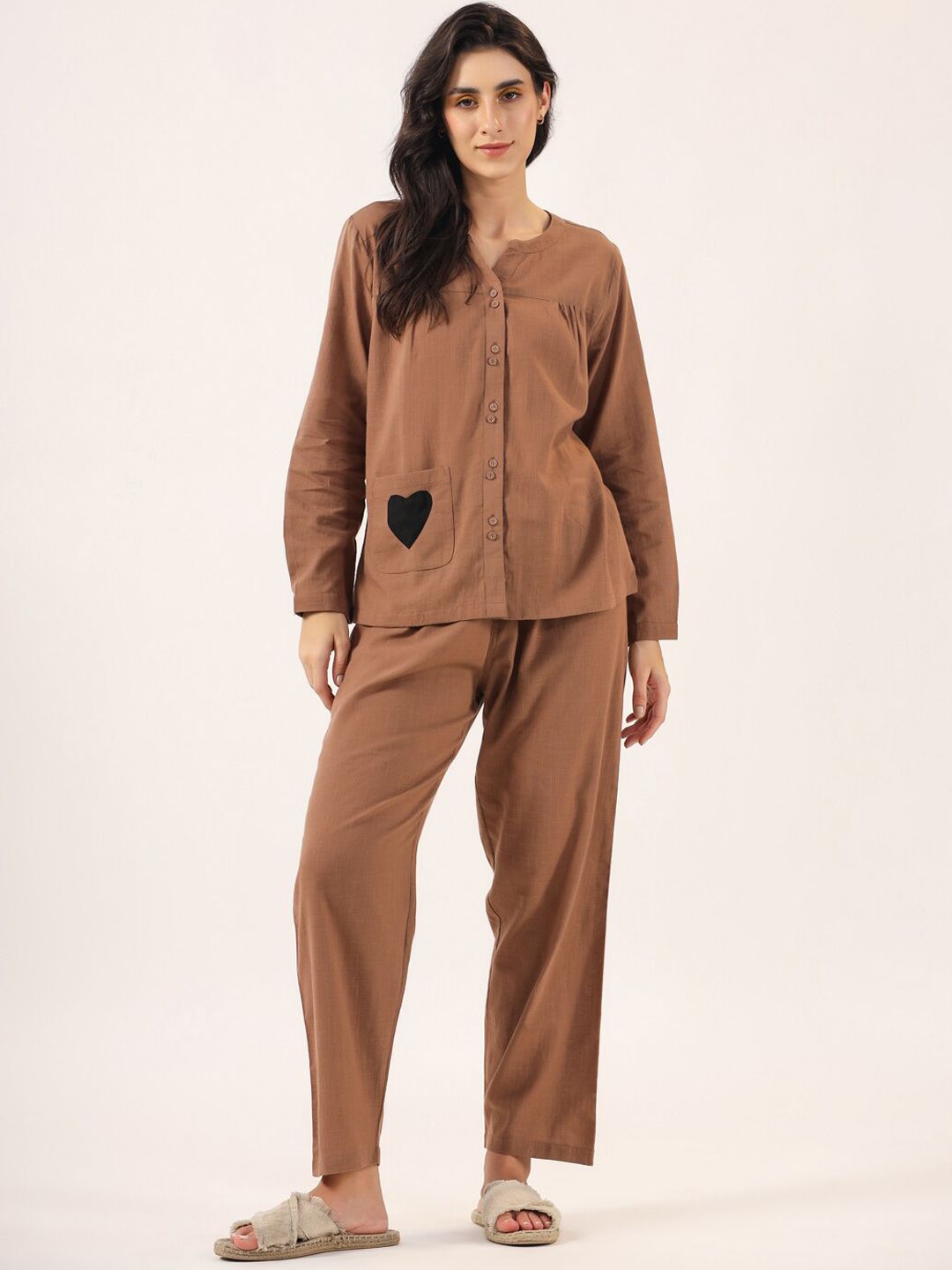 SANSKRUTIHOMES Mandarin Collar Pure Cotton Night suit Myntra sale