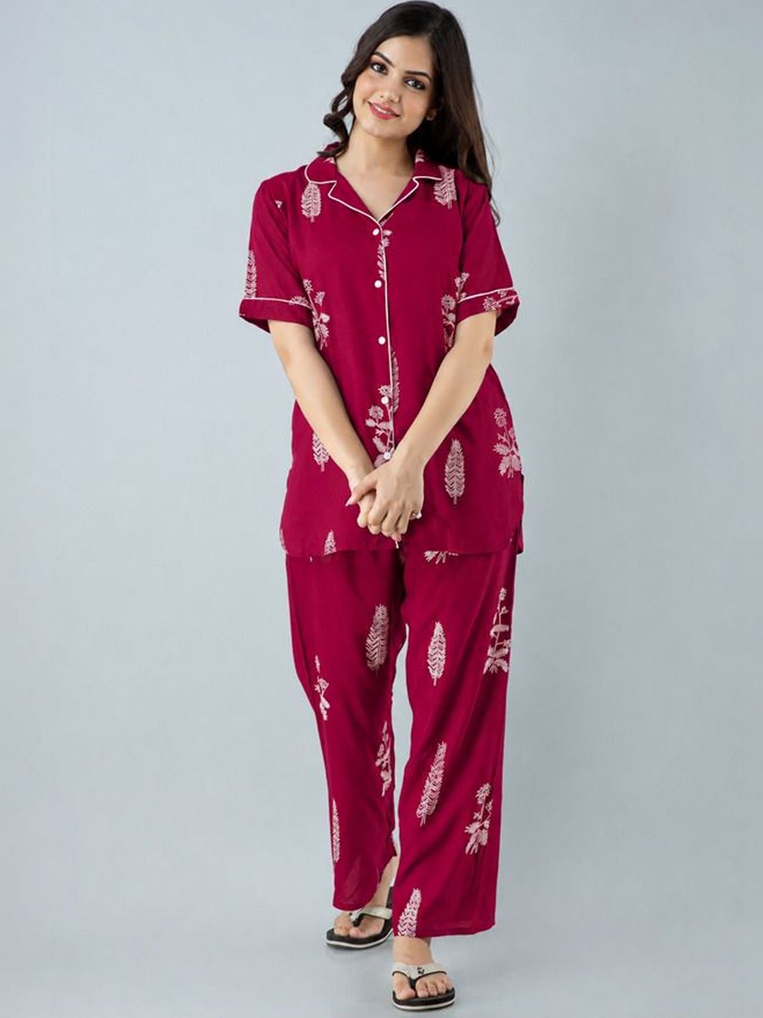 TRINABH Women Printed Night suit Myntra sale