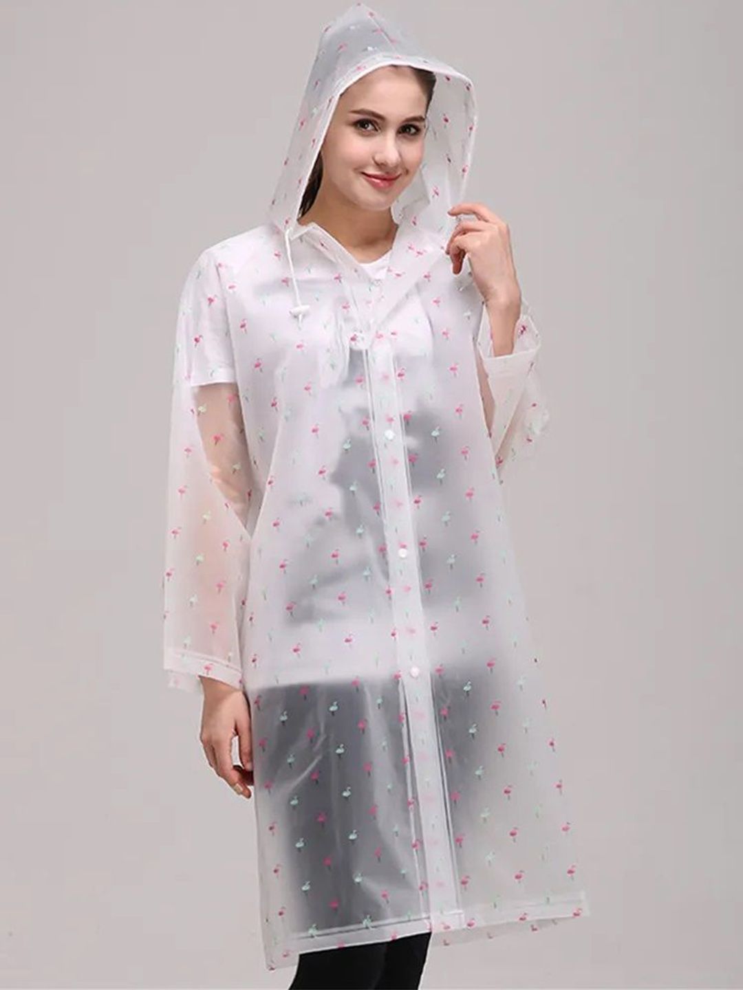 Alexvyan Printed Hooded Rain Jacket Myntra sale