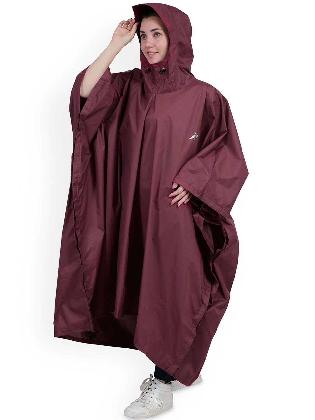 Rocksport Maroon Waterproof Hooded Rain Poncho With Pouch for Travel Camping Myntra sale