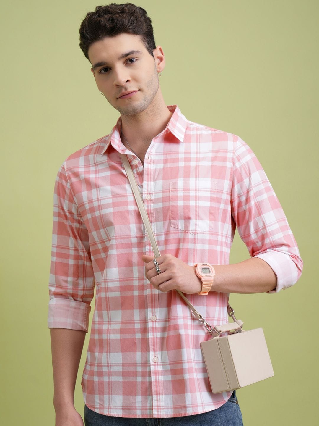 HIGHLANDER Men Checked Slim Fit Shirt Myntra sale