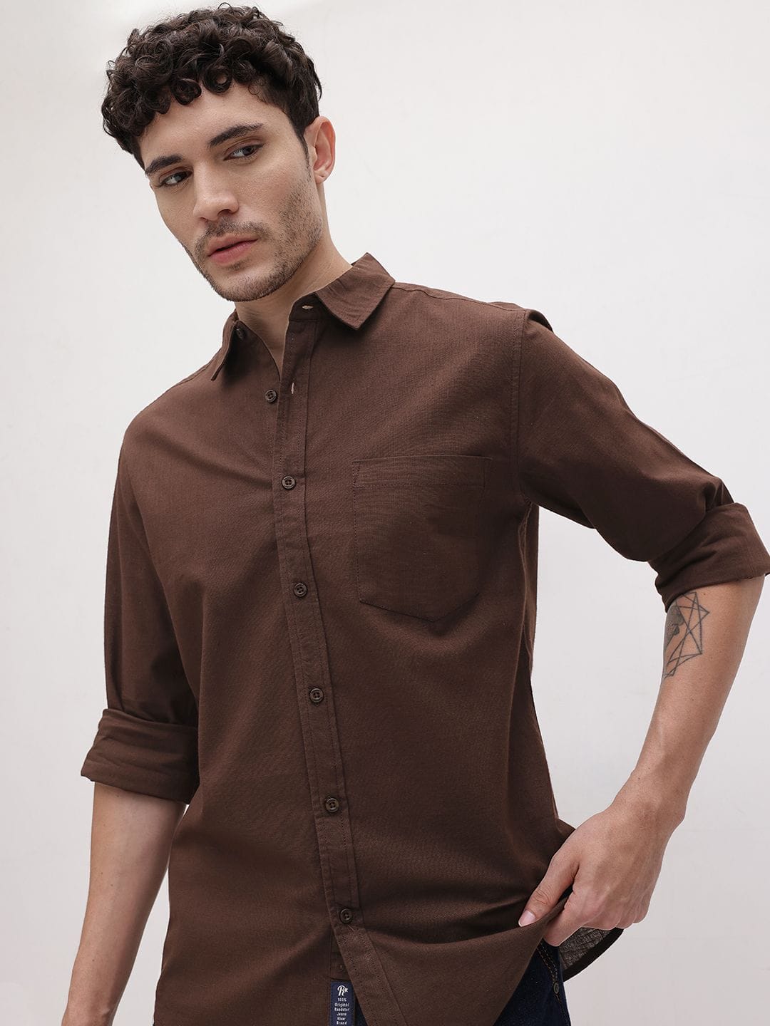 Roadster The Roadster Life Co. Spread Collar Pure Cotton Casual Shirt Myntra sale