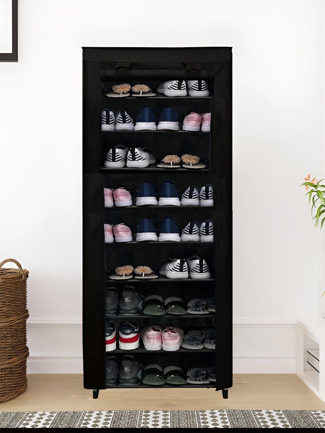 Rmerchants Black Stainless Steel 9 Shelves Shoe Rack Myntra sale
