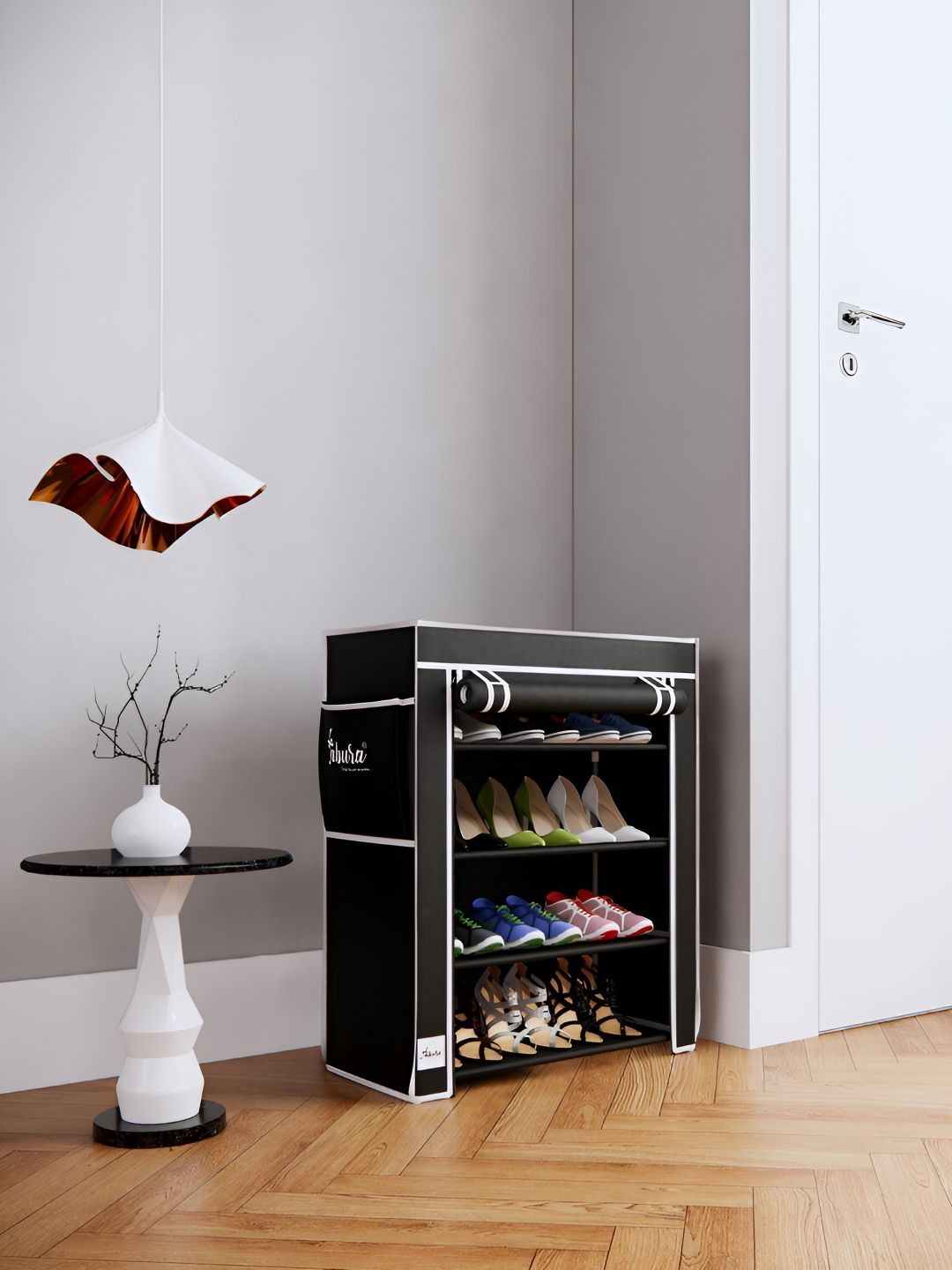 Pamworld Black Metal 4 Layer Shoe Racks Myntra sale