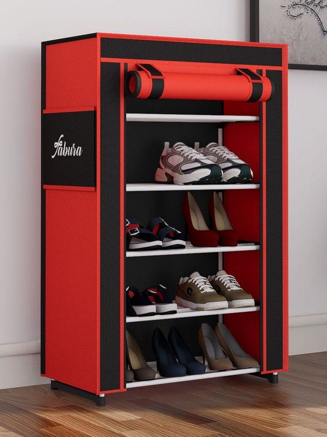 Fabura Red & White 5-Layers Water Resistance Shoe Rack Myntra sale