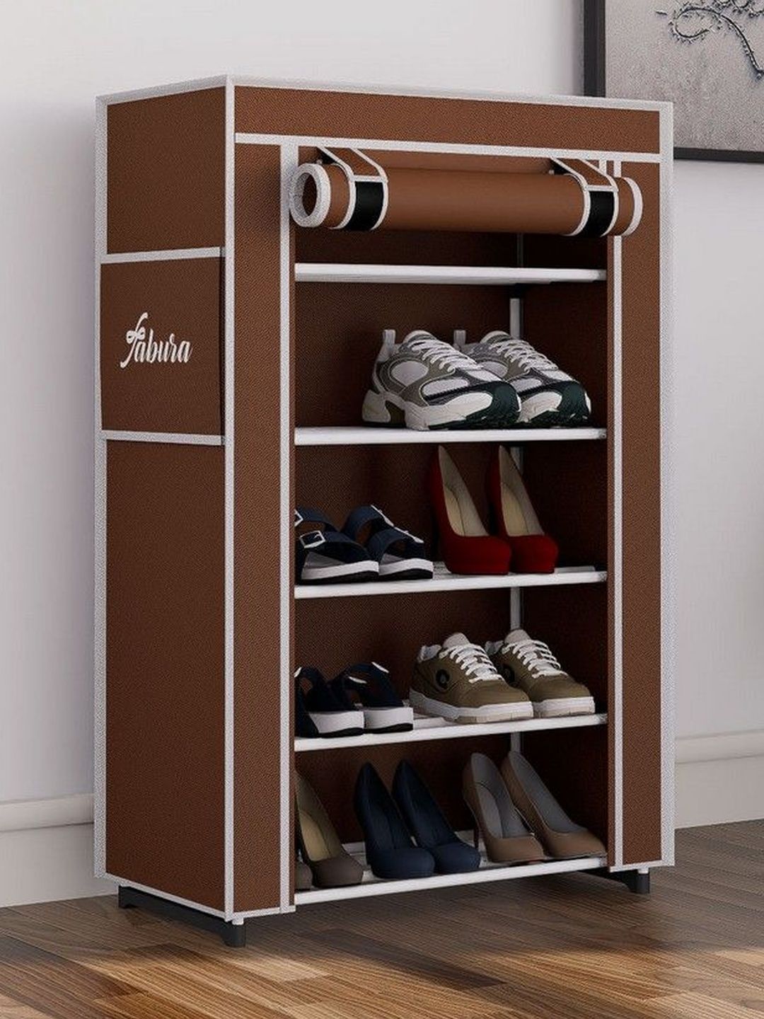 Fabura Brown & White 5-Layers Water Resistance Shoe Rack Myntra sale