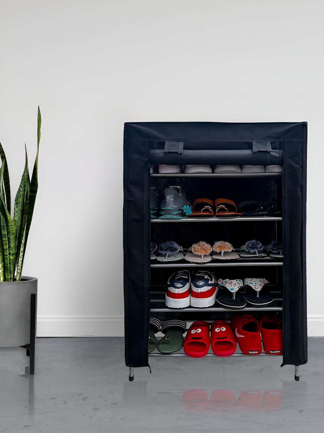 Rmerchants Black 5 Shelves Metal Shoe Rack Myntra sale