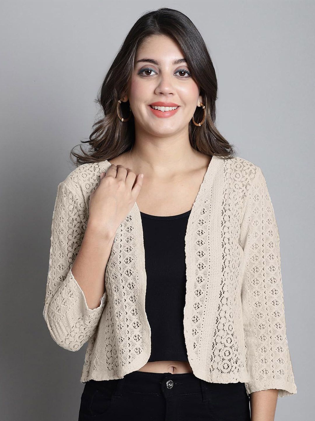 SZN SZN Open Front Cotton Longline Shrug Myntra sale
