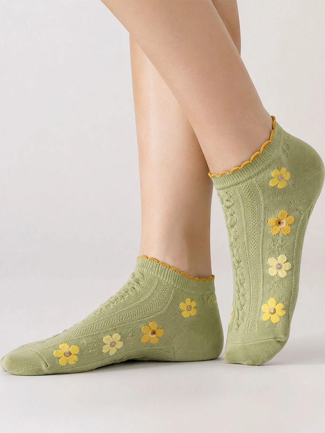 MORDLANKA Women Pack of 5 Cotton Assorted Patterned Ankle Length Socks Myntra sale