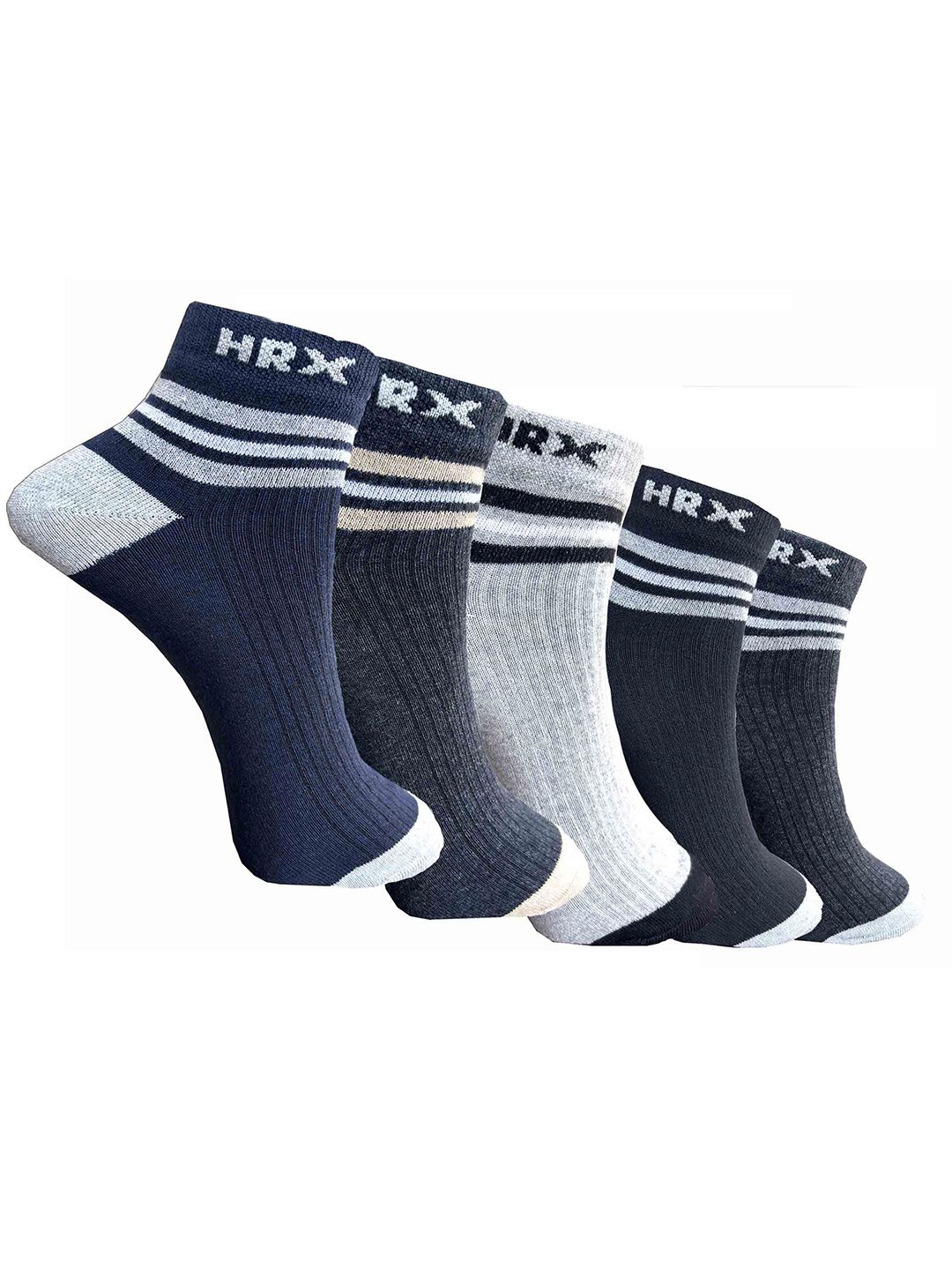 HRX by Hrithik Roshan HRX by Hrithik Roshan Unisex Pack Of 5 Patterned Cotton Ankle-Length S Myntra sale