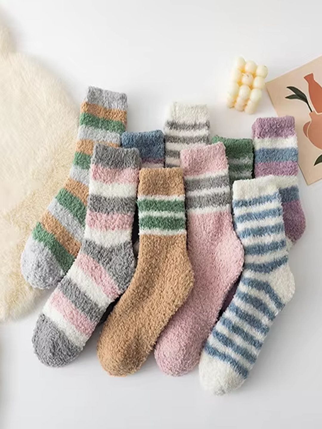 FIMS Women Pack Of 5 Assorted Calf-Length Socks Myntra sale