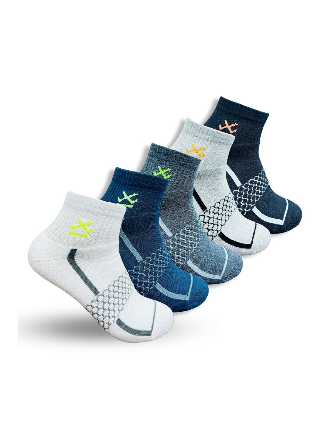 WROGN Unisex Pack Of 5 Assorted Ankle-Length Cotton Socks Myntra sale