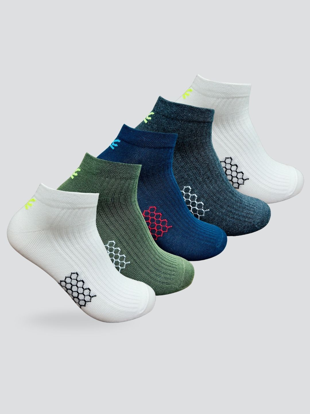 WROGN Unisex Pack Of 5 Pair Assorted Patterned Ankle Length Socks Myntra sale