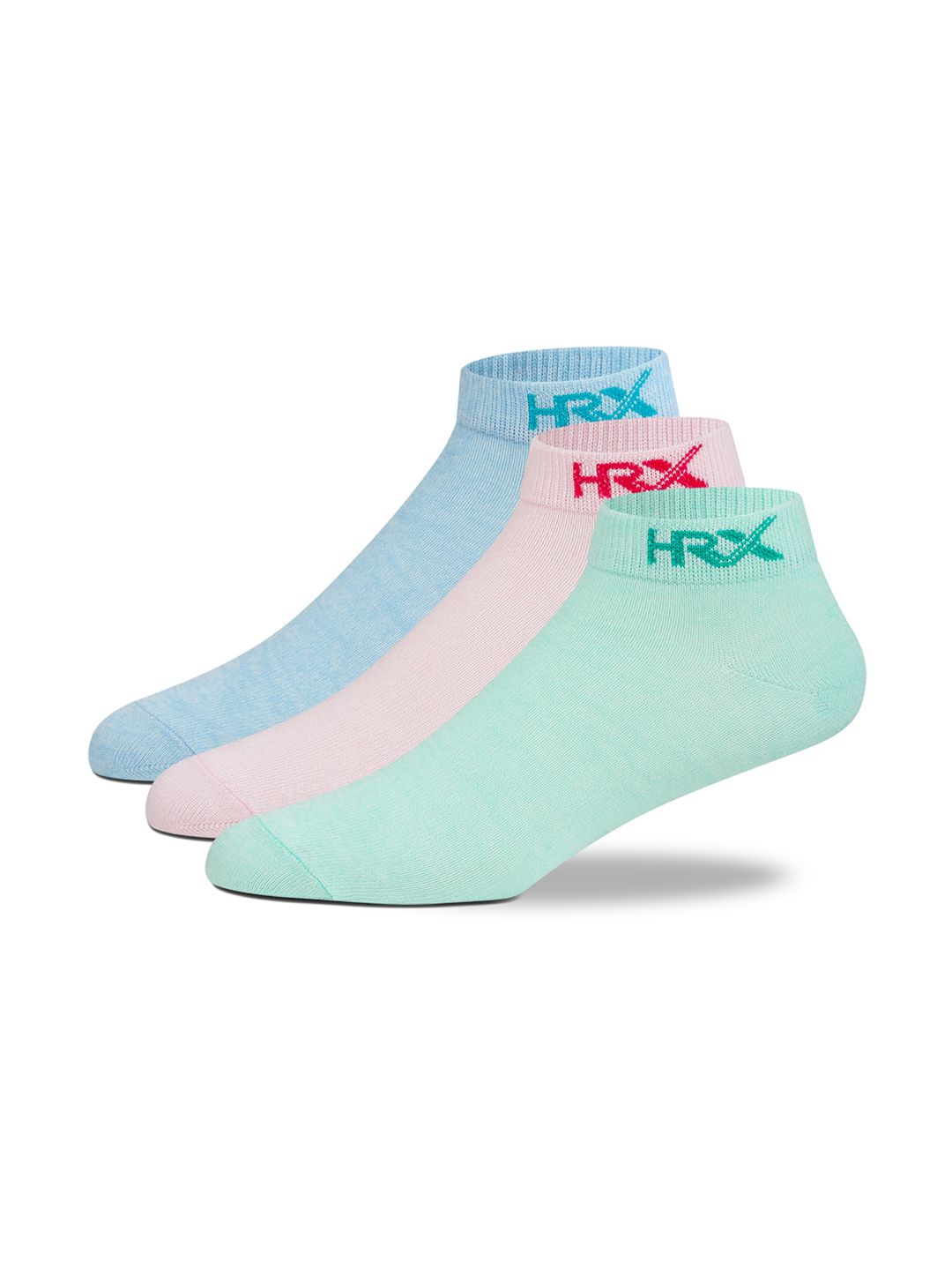 HRX by Hrithik Roshan HRX by Hrithik Roshan Women Pack Of 3 Blue & Pink Cotton Ankle Length Myntra sale
