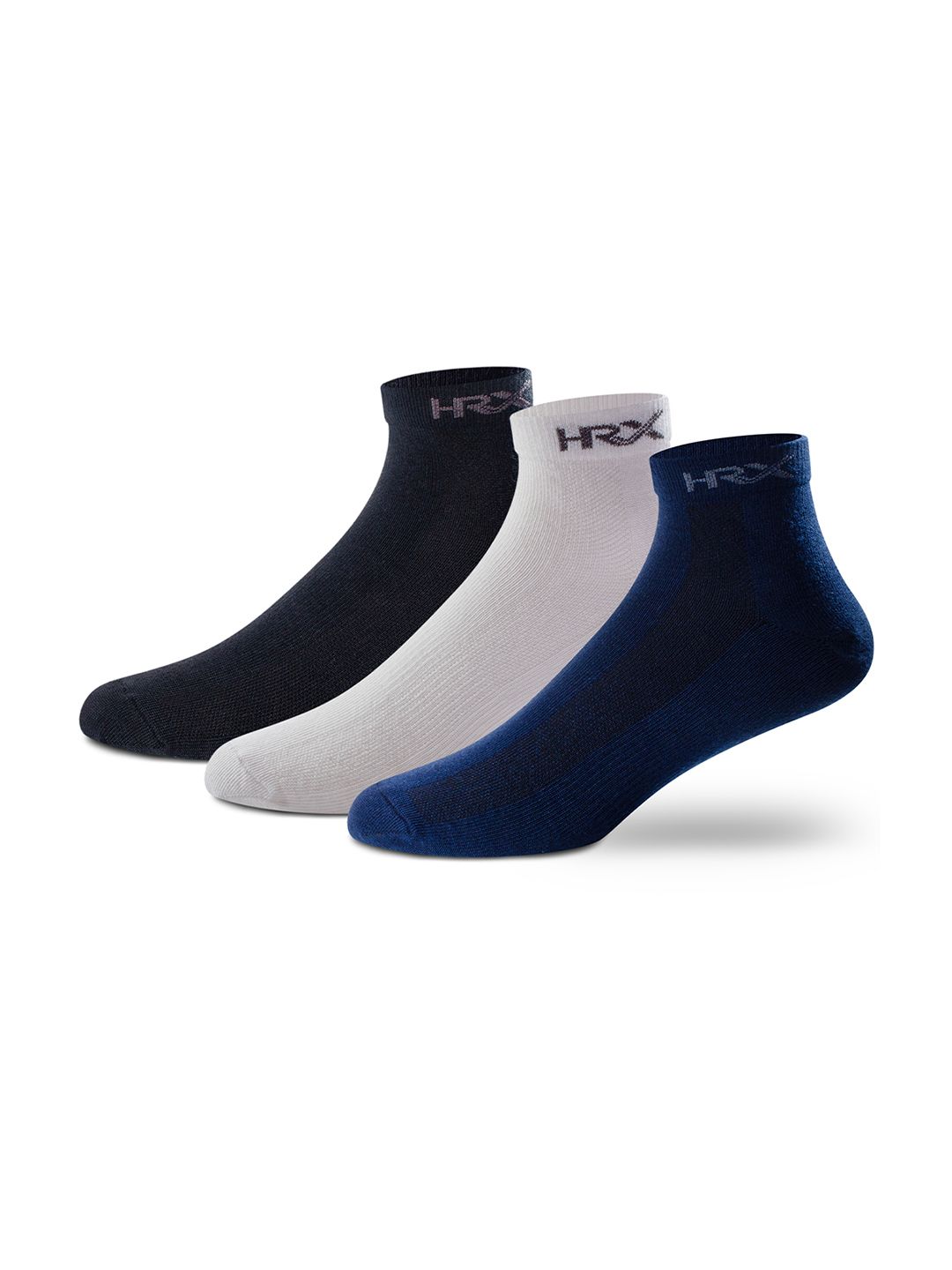 HRX by Hrithik Roshan HRX by Hrithik Roshan Men Pack Of 3 White & Blue Ankle Length Socks Myntra sale