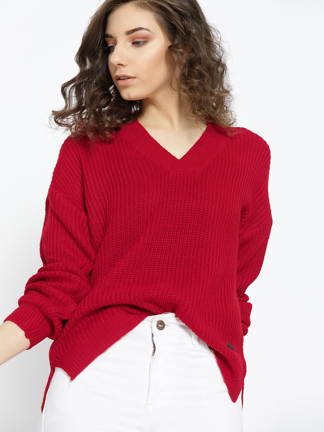 Roadster The Roadster Lifestyle Co Women Red Solid Sweater Myntra sale