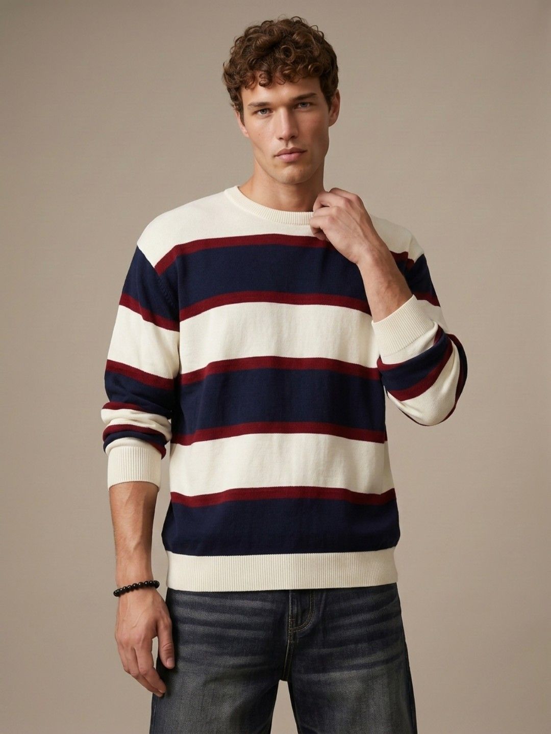 glitchez Striped Knitted Pullover Myntra sale