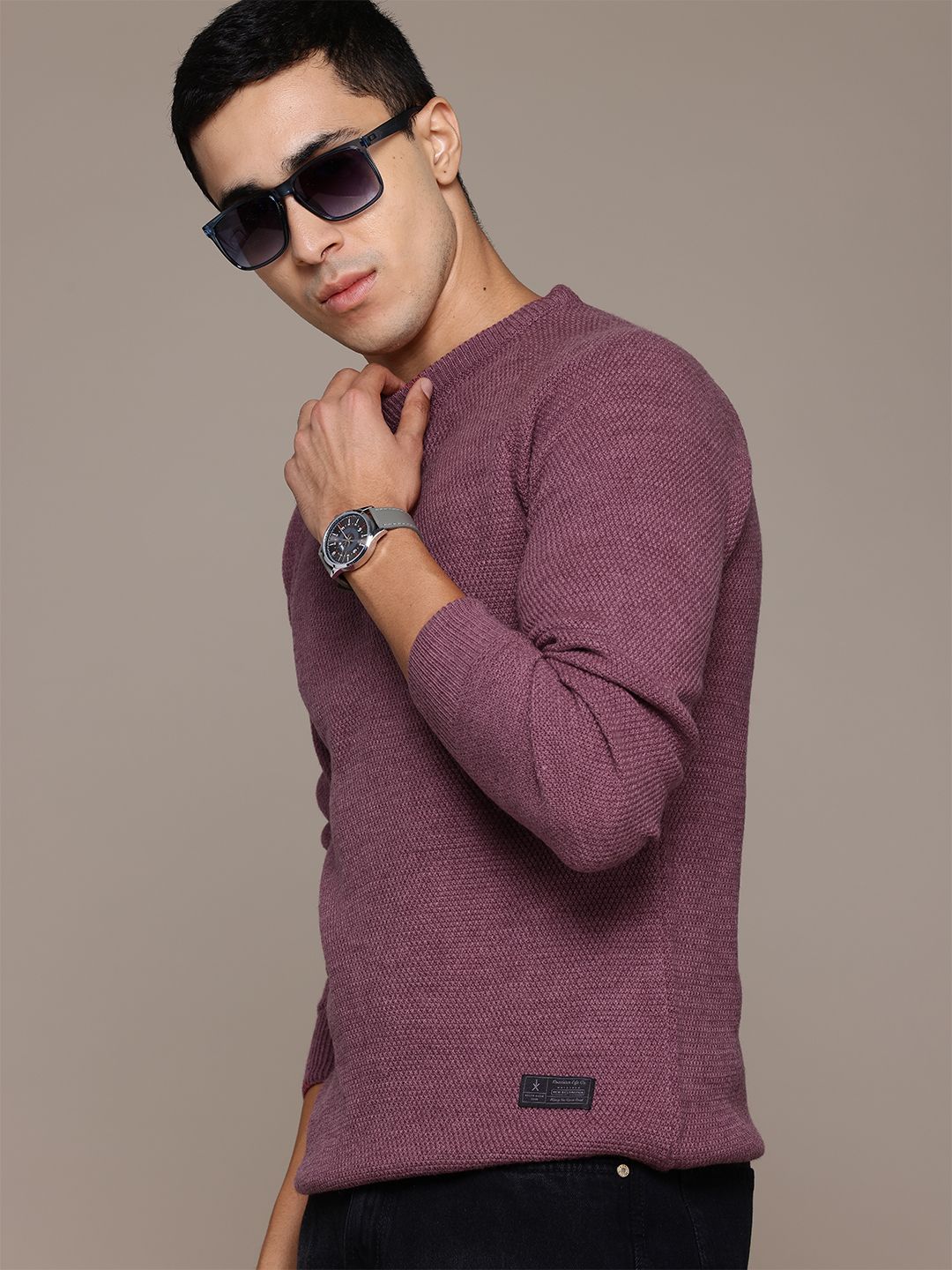 Roadster The Roadster Lifestyle Co. Raglan Sleeves Knitted Pullover Myntra sale