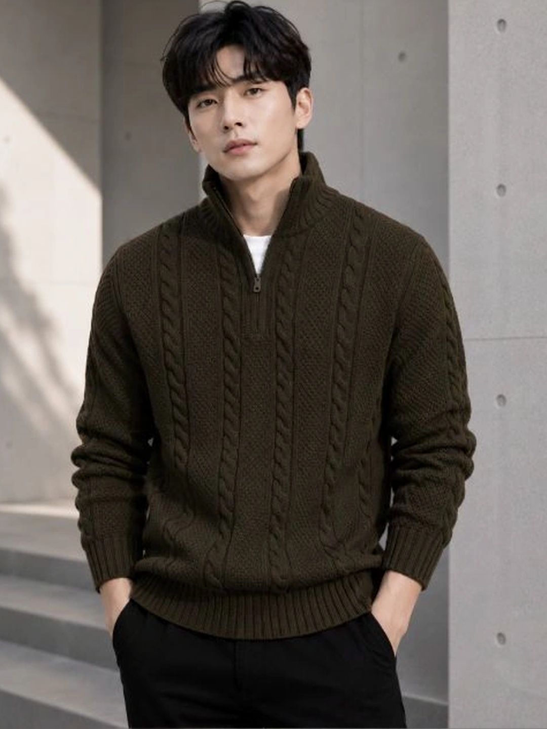 Badlook Men Cable Knit Woollen Pullover Myntra sale