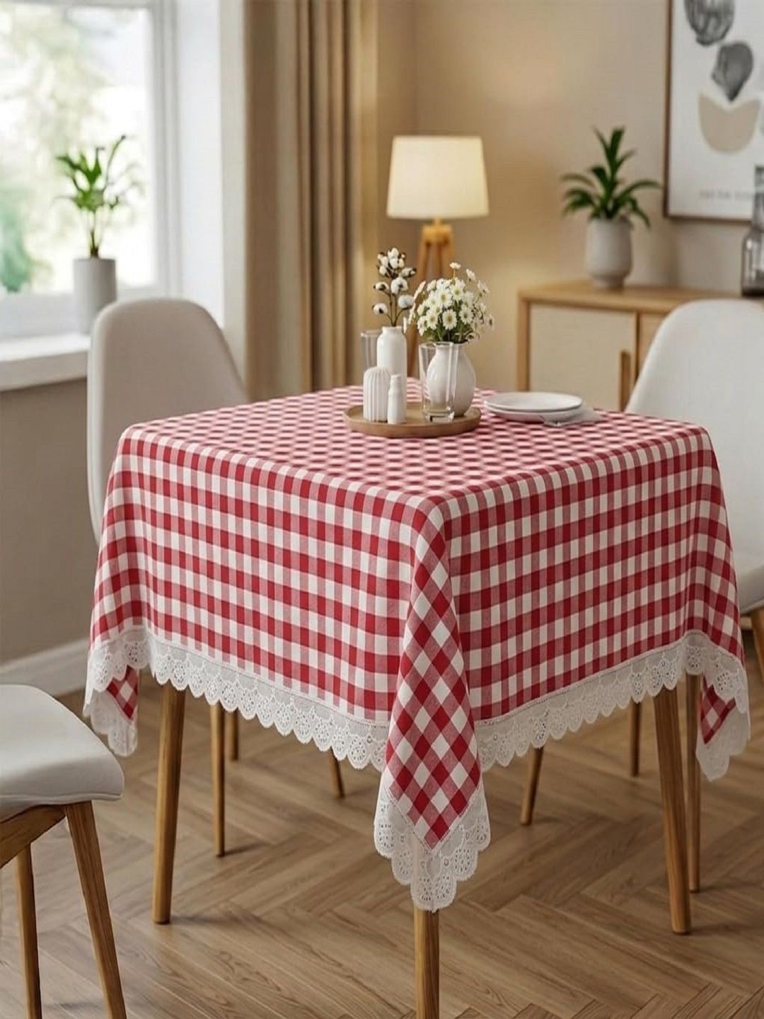 RRC Red Set of 2 Geometric Printed Cotton 4-Seater Table Cover Myntra sale