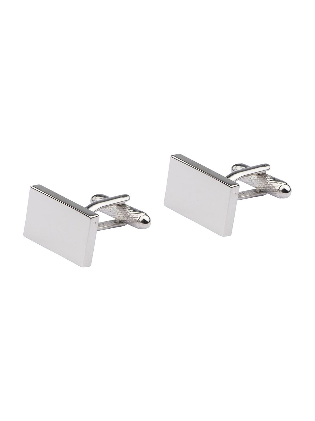 The Tie Hub Silver-Toned Rectangular Cufflinks Myntra sale