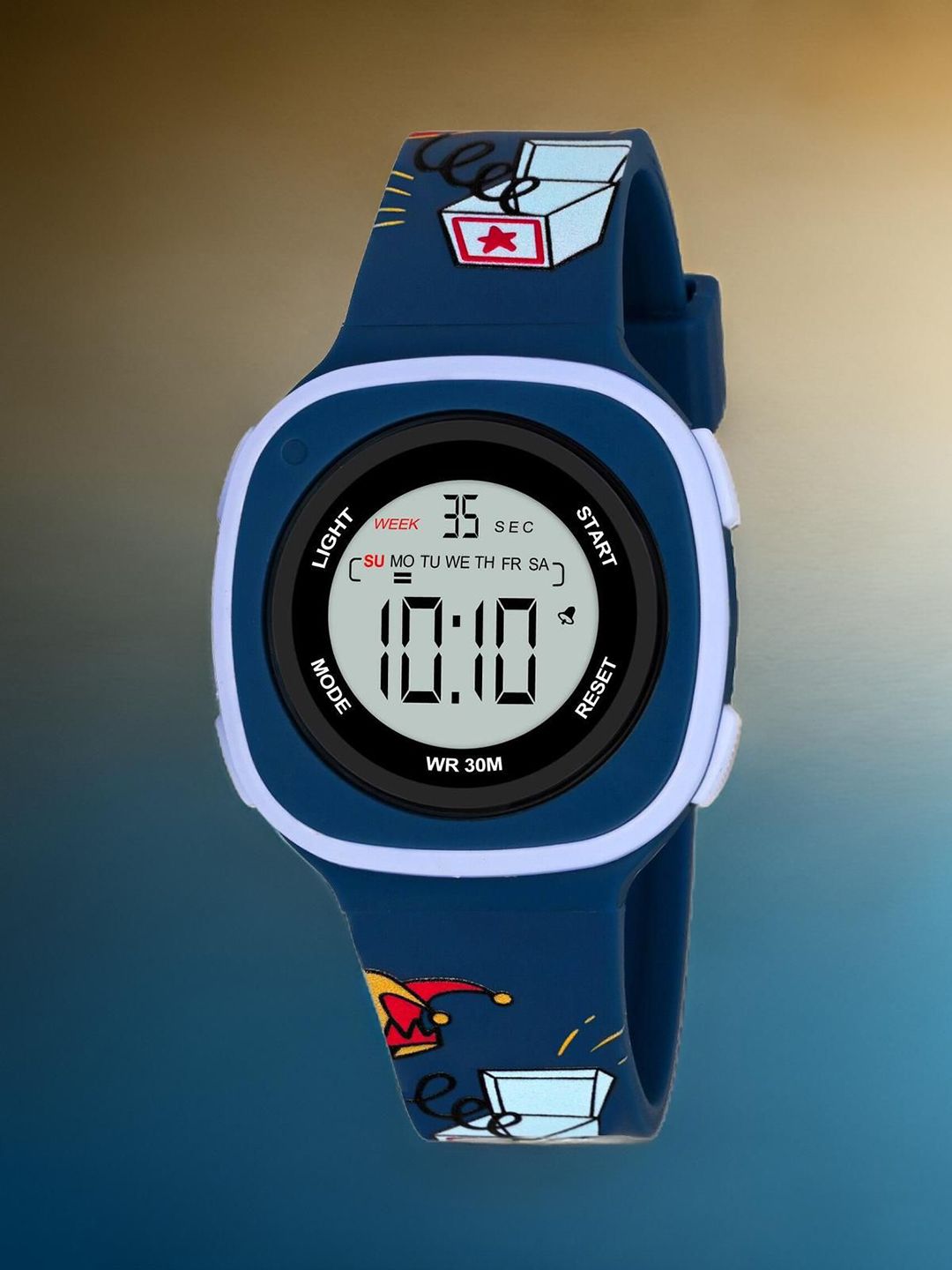 EWWE Waterproof Watches Kids Printed Dial & Straps Digital Watch 2207-Square-DarkBlue Myntra sale