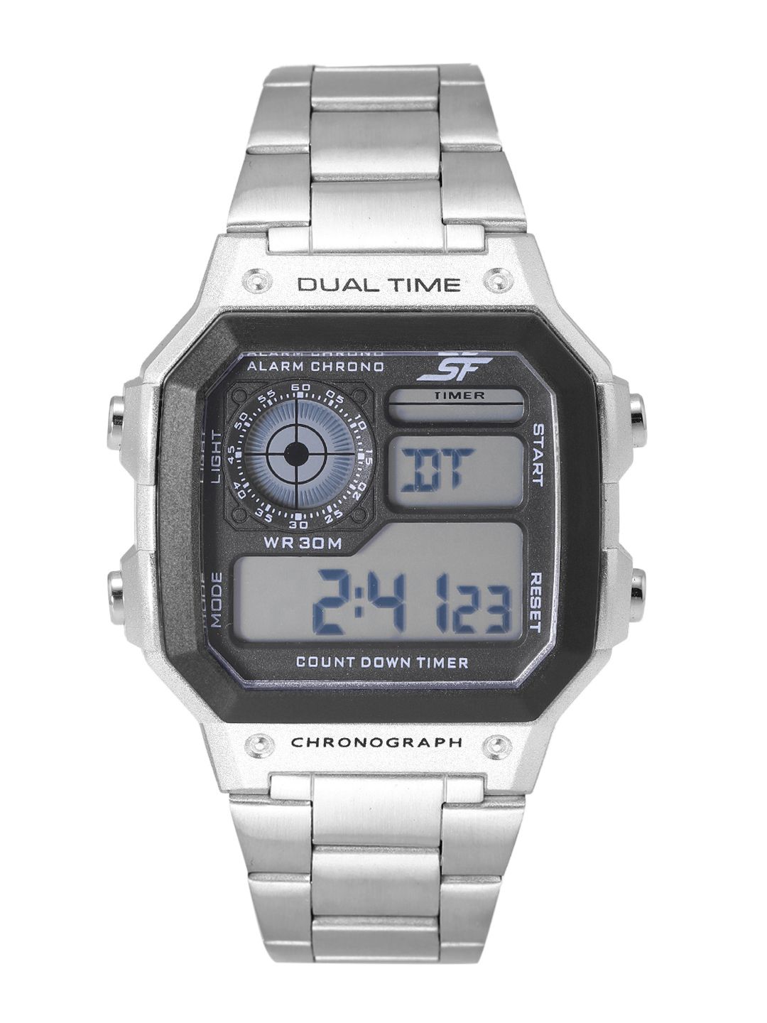 Sonata Sf Hexa Metal Digital With Silver Strap Unisex Watch - Nt77134pm01w Myntra sale