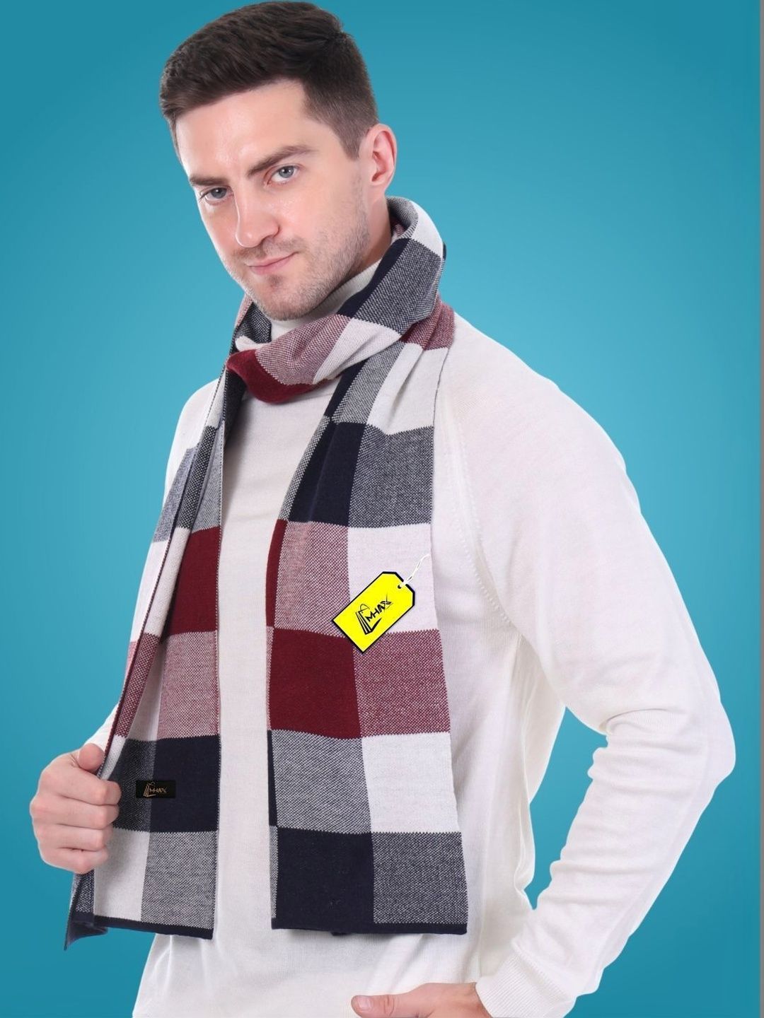 MHAX Men Checked Merino Wool Mufflers Myntra sale