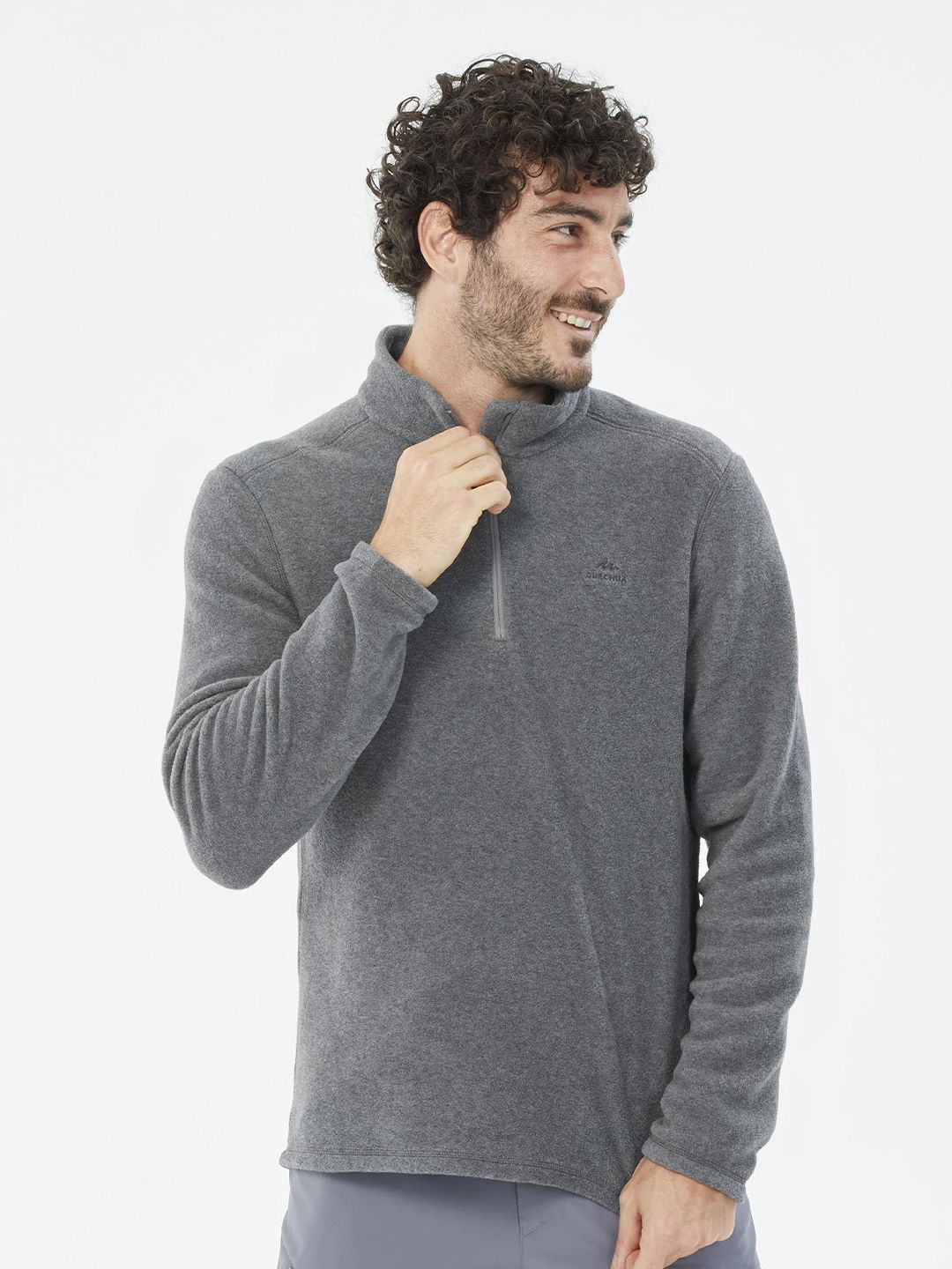 Decathlon Quechua - Men Grey MH100 Breathable Mountain Hiking Fleece Jacket Myntra sale