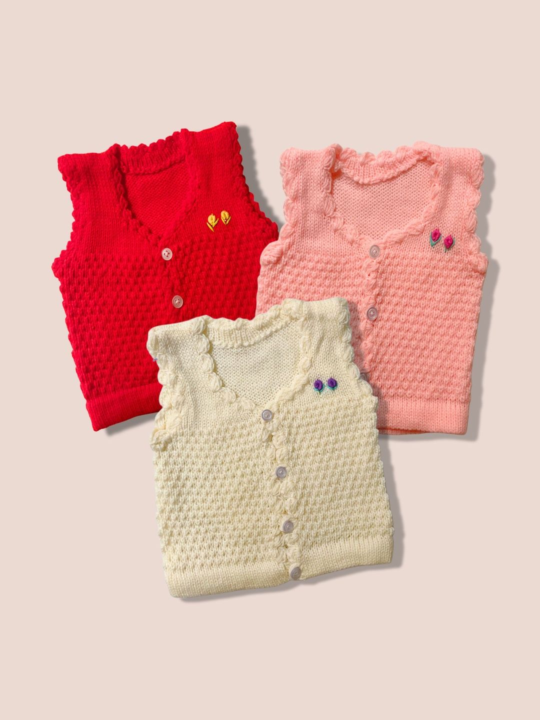 Little Dreams Grow with Style Infants Pack Of 3 V Neck Buttoned Sweater Myntra sale