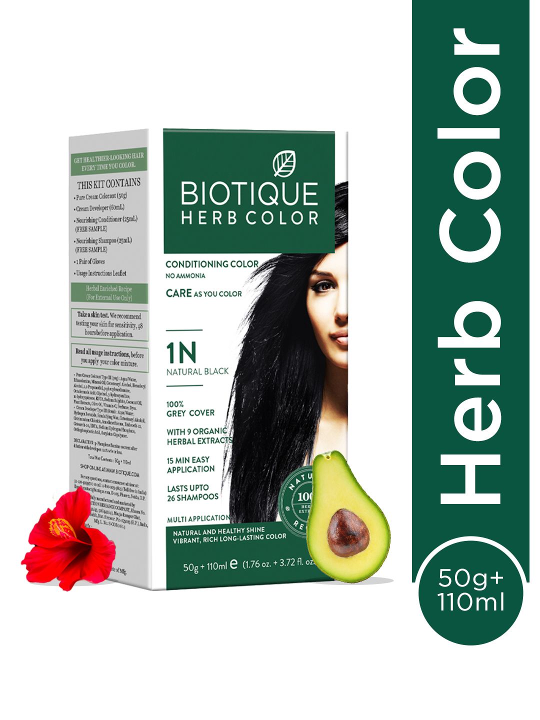 Biotique Unisex Hair Conditioning Herbcolor - Natural Black 1N Myntra sale