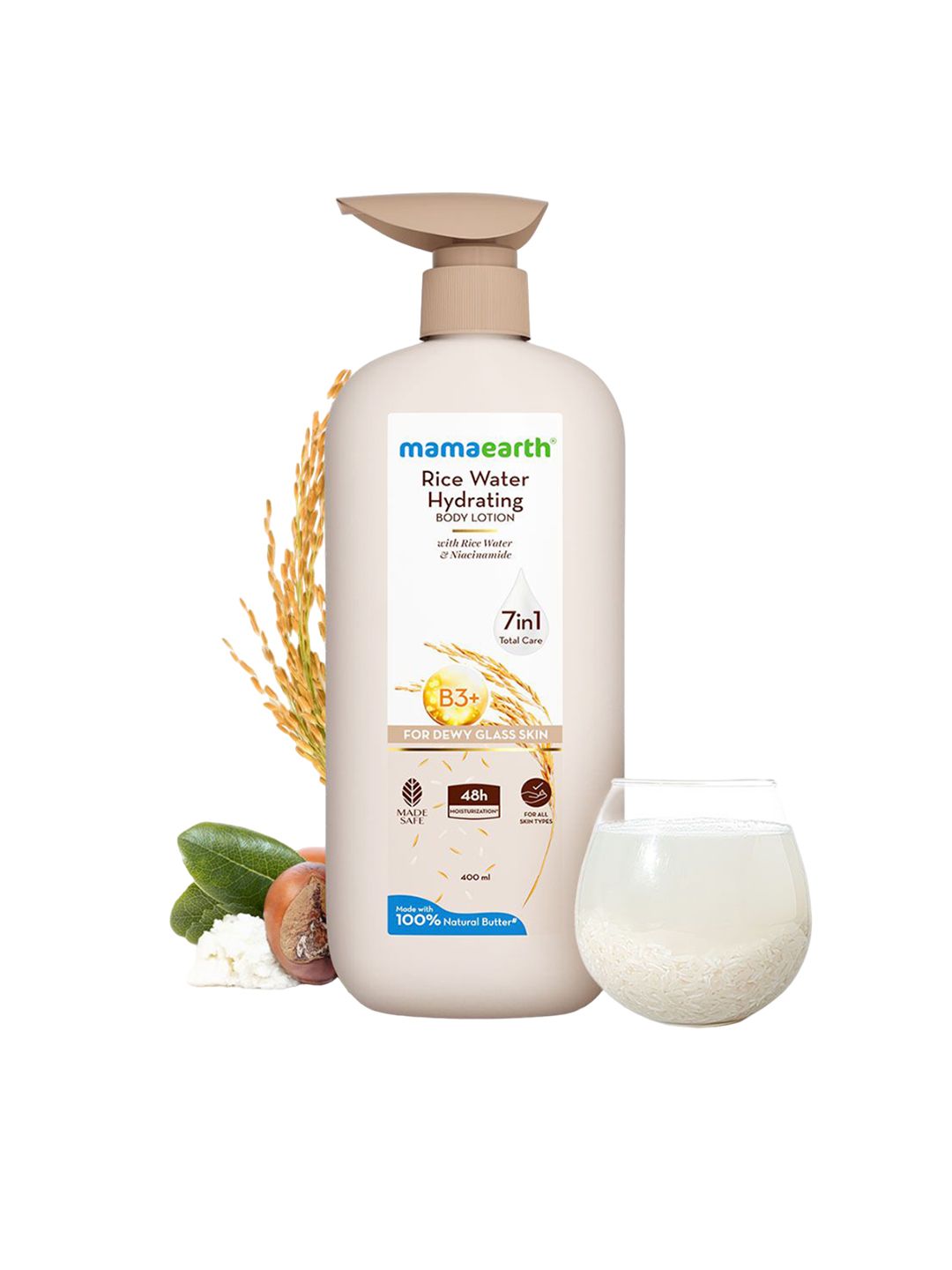 Mamaearth Rice Water Hydrating Body Lotion with Nacinamide - 400ml Myntra sale