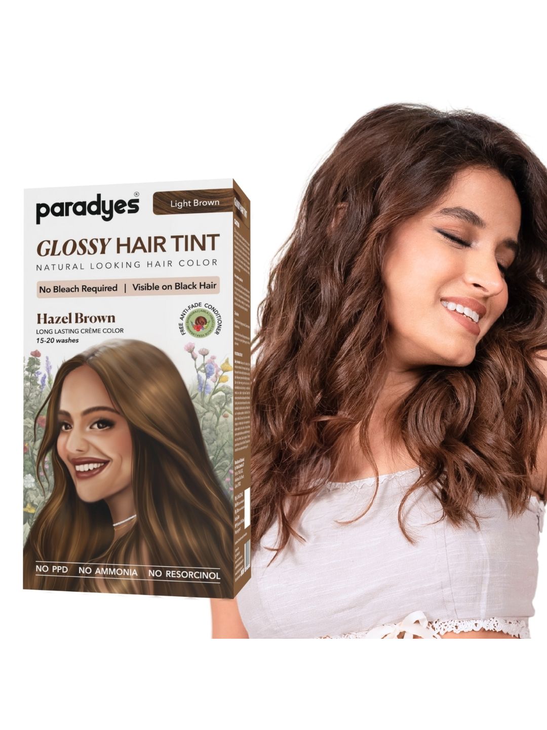 Paradyes Semi-Permanent Creme Glossy Tint Hair Color 160g- Hazel Brown- Light Brown Myntra sale