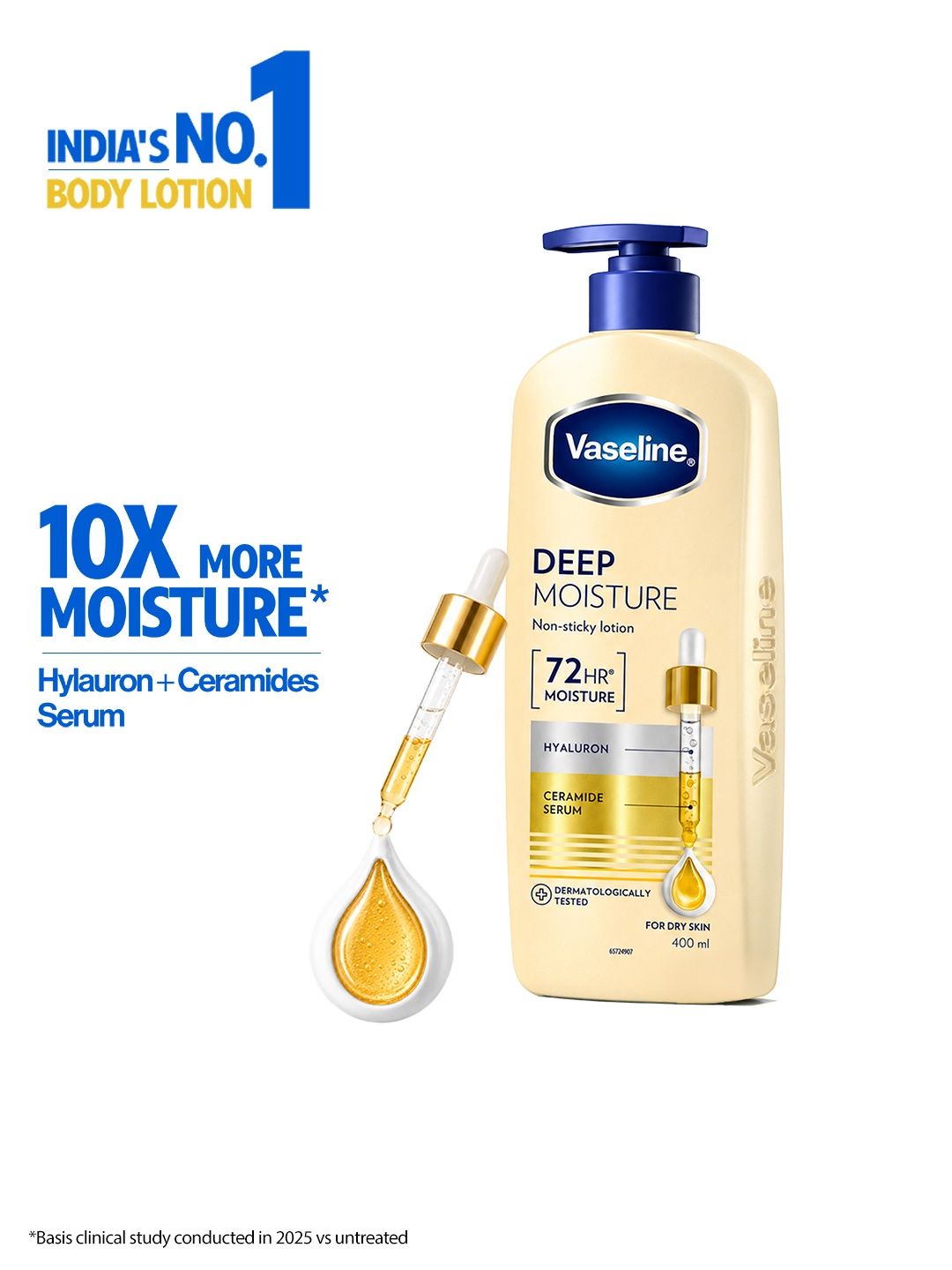 Vaseline Deep Moisture Body Lotion for Cushion Soft Skin with Ceramides Hyaluron - 400ml Myntra sale
