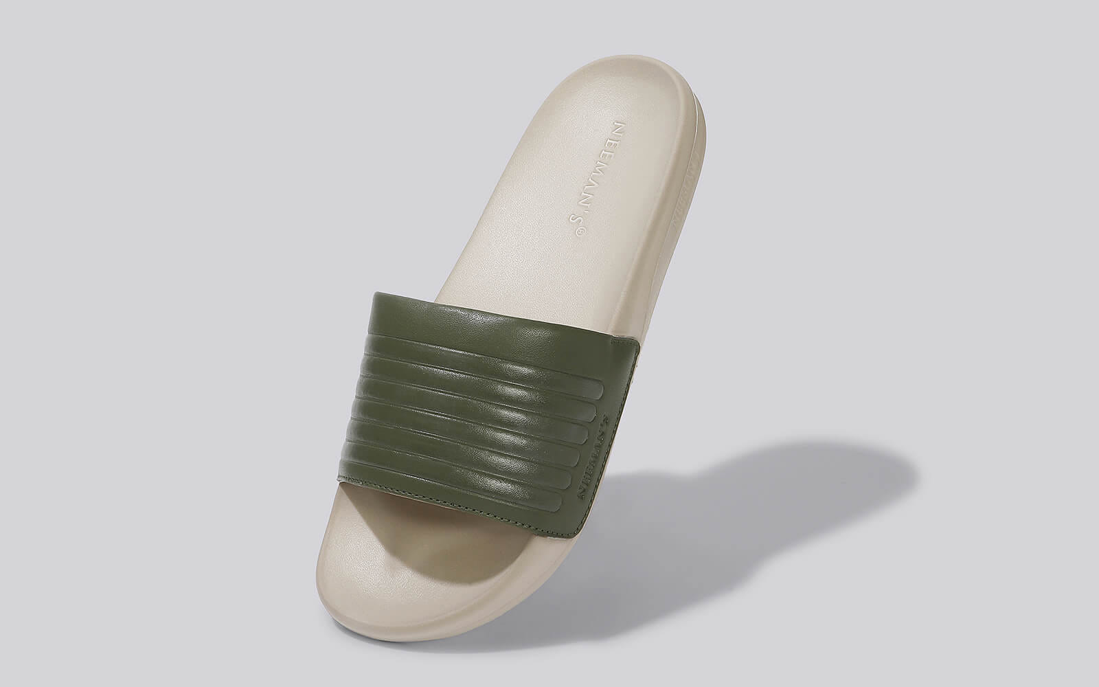 Neemans FootBed Slides for Men, Olive Beige Neemans sale