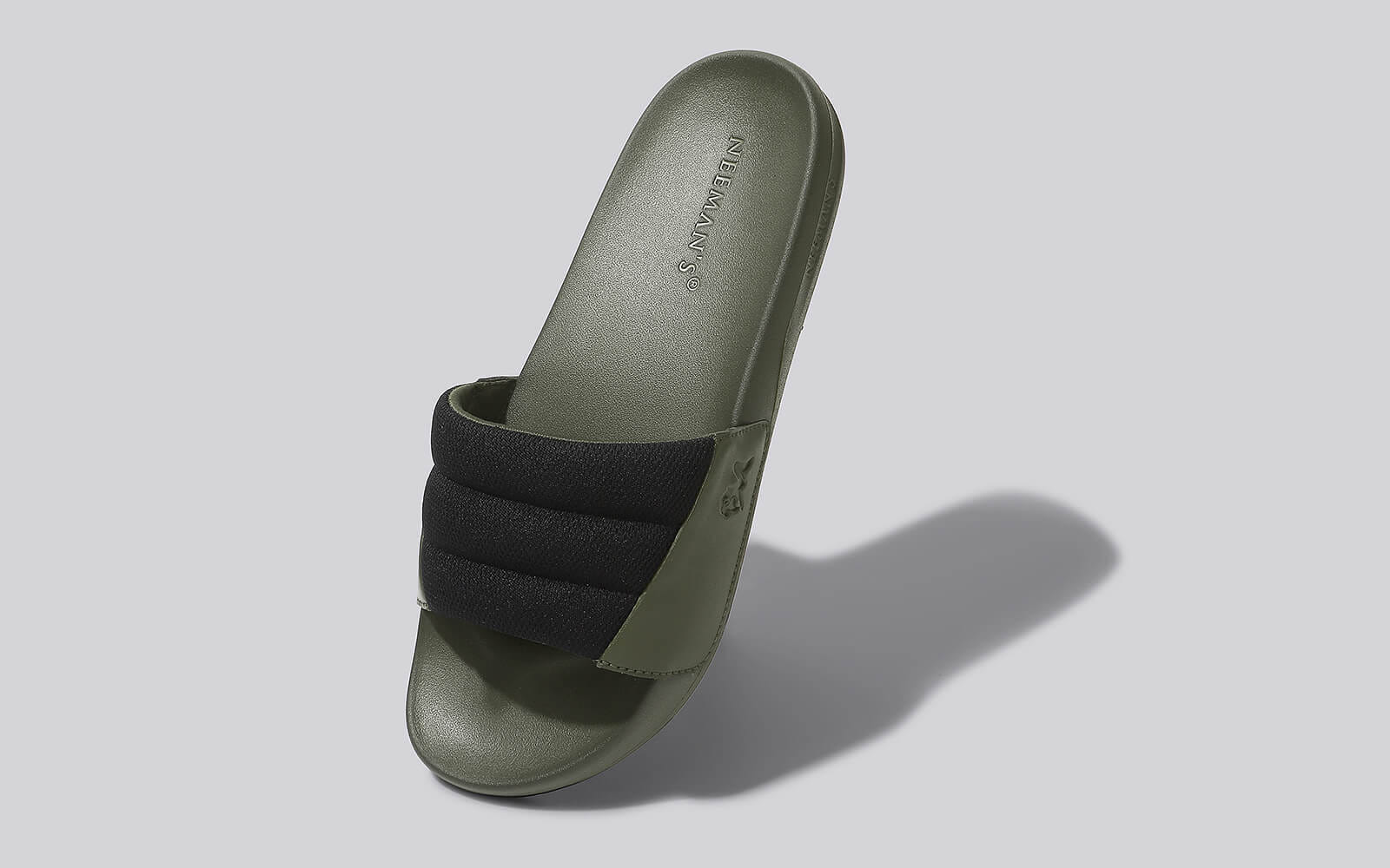 Neemans Squooshy Slides for Men, Olive-Black Neemans sale