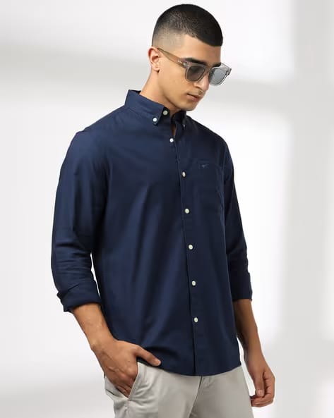 Netplay Men Slim Fit Shirt Royal Blue