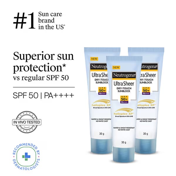 Neutrogena Ultrasheer SPF50+ PA++++ Moisturizing Face Sunscreen Oily & Sensitive Skin - Pack of 3 Nykaa sale