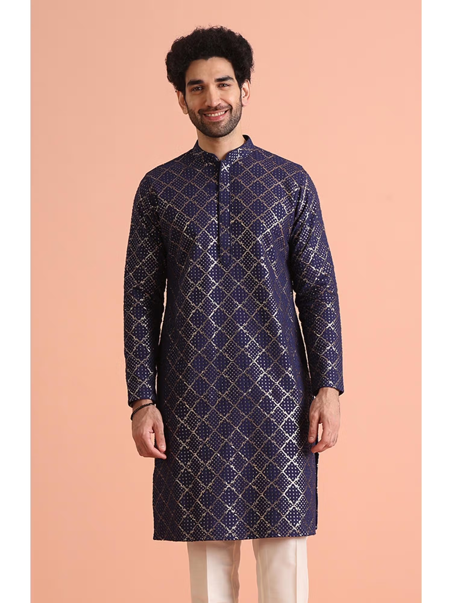 KISAH Mens Purple Cotton Embroidered Kurta Nykaa Fashion sale