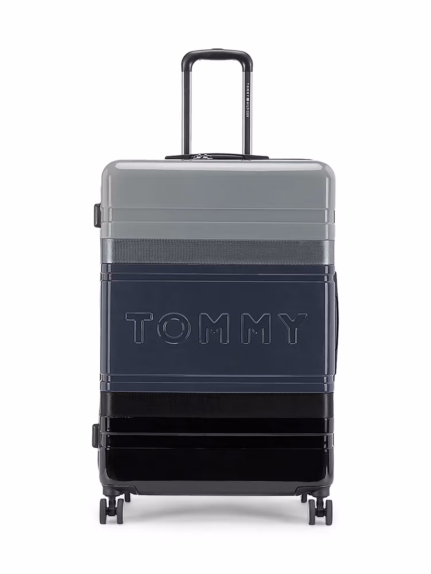 Tommy Hilfiger Unisex Triton Pro Hard Luggage Trolley Bag - Black & Grey Nykaa Fashion sale
