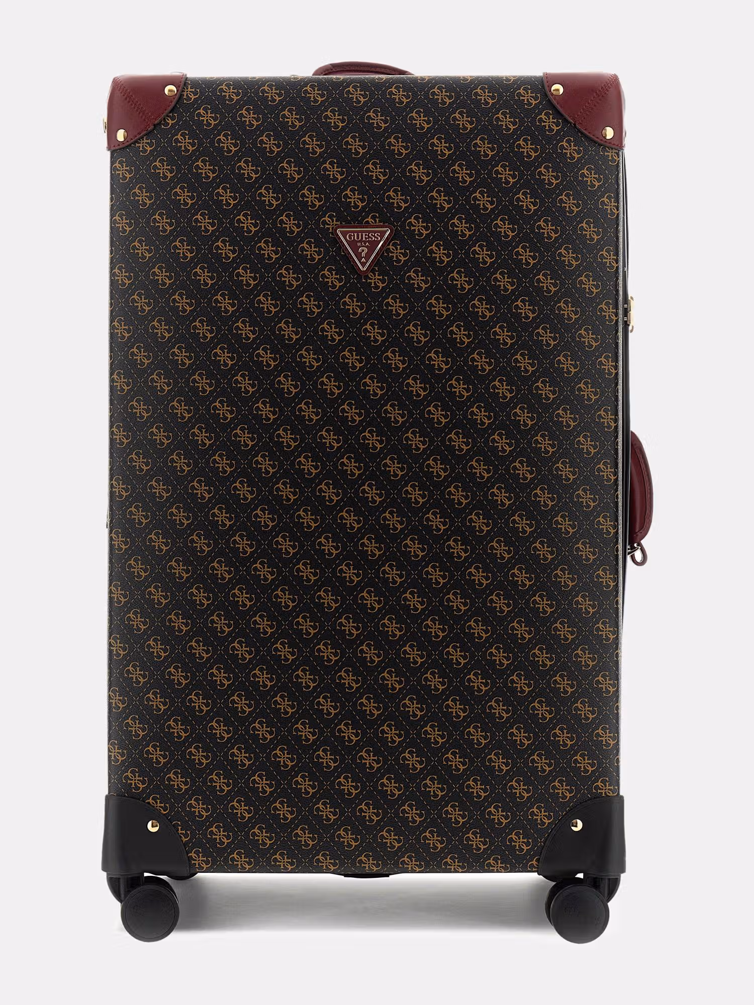 Guess Brown Pu Printed Men Luggage Bag Nykaa Fashion sale