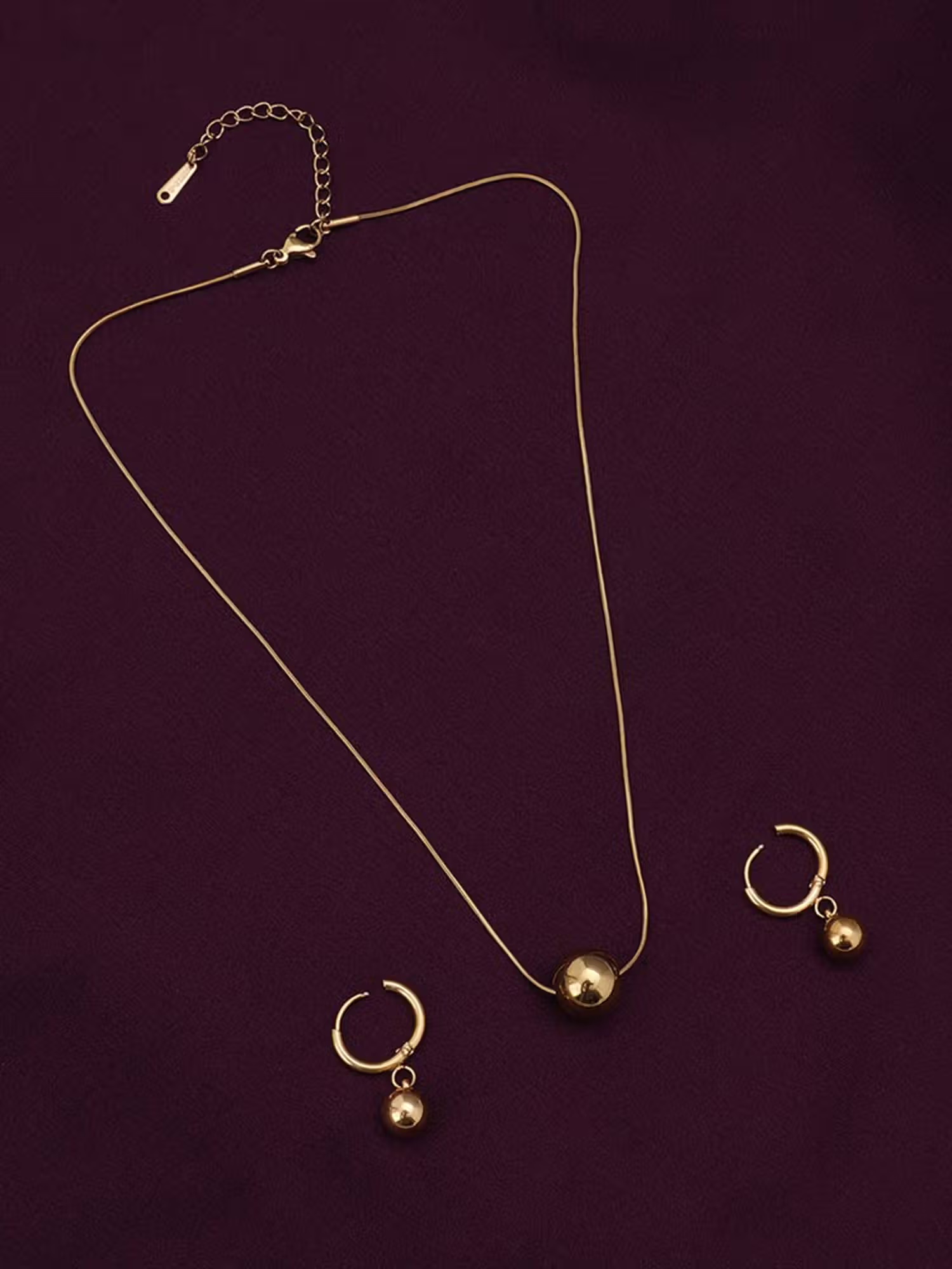 Palmonas Golden Orb Necklace And Earring Jewellery Set For Womens Nykaa Fashion sale