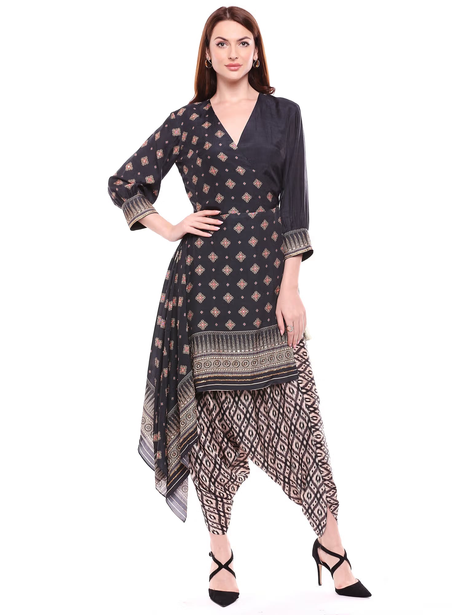 Soup by Sougat Paul Black Wrap Kurta With Dhoti Pant Nykaa Fashion sale