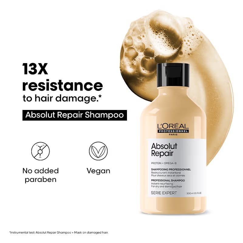 L'Oréal Professionnel Absolut Repair Shampoo For Dry and Damaged Hair With Protein & Omega-9 Nykaa sale