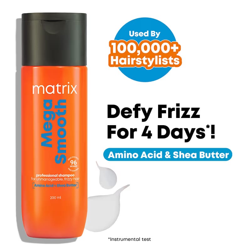 Matrix Mega Smooth Professional Shampoo For Frizzy Hair, For All Hair Types, Paraben-Free Nykaa sale